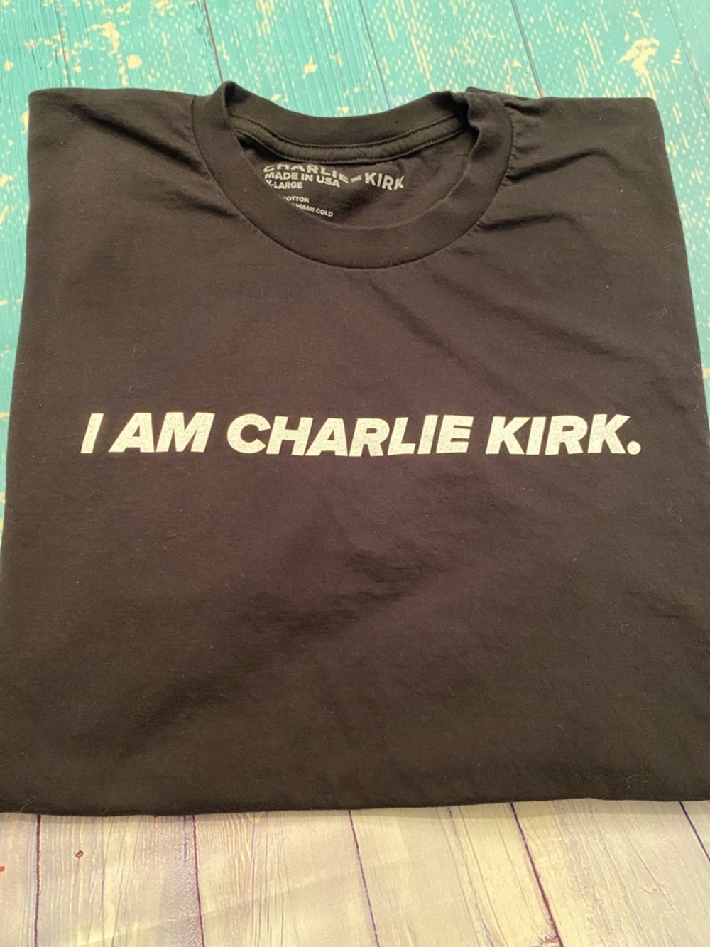 Charlie Kirk ‘I AM CHARLIE KIRK’ Graphic Tee — Black & White